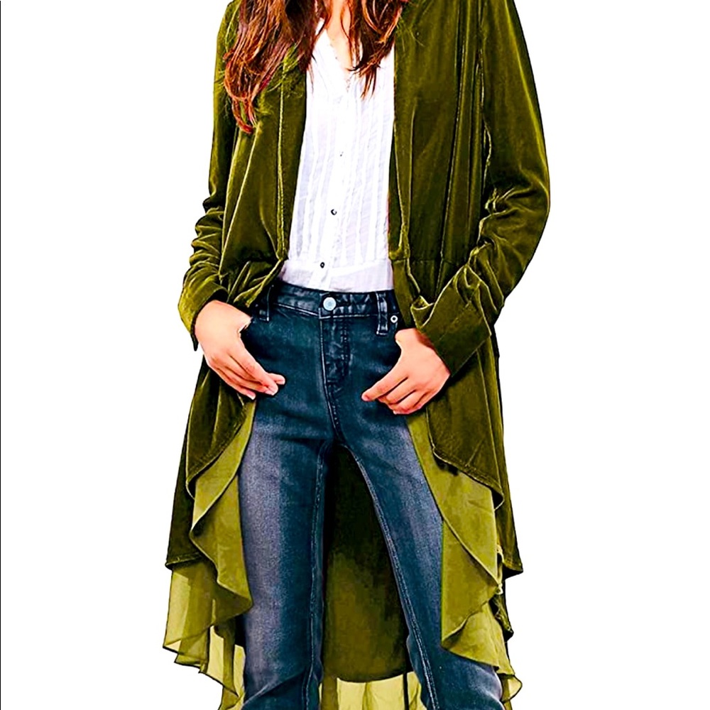 SOLD Green velvet cardigan